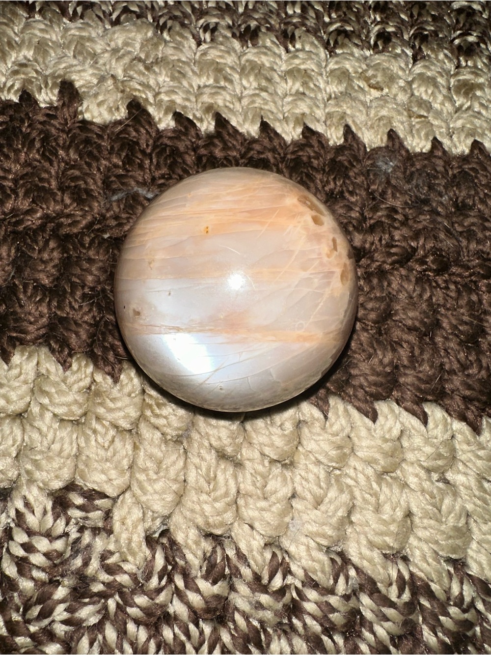 Polished Peach Moonstone Sphere - Neutral Decorative Accent